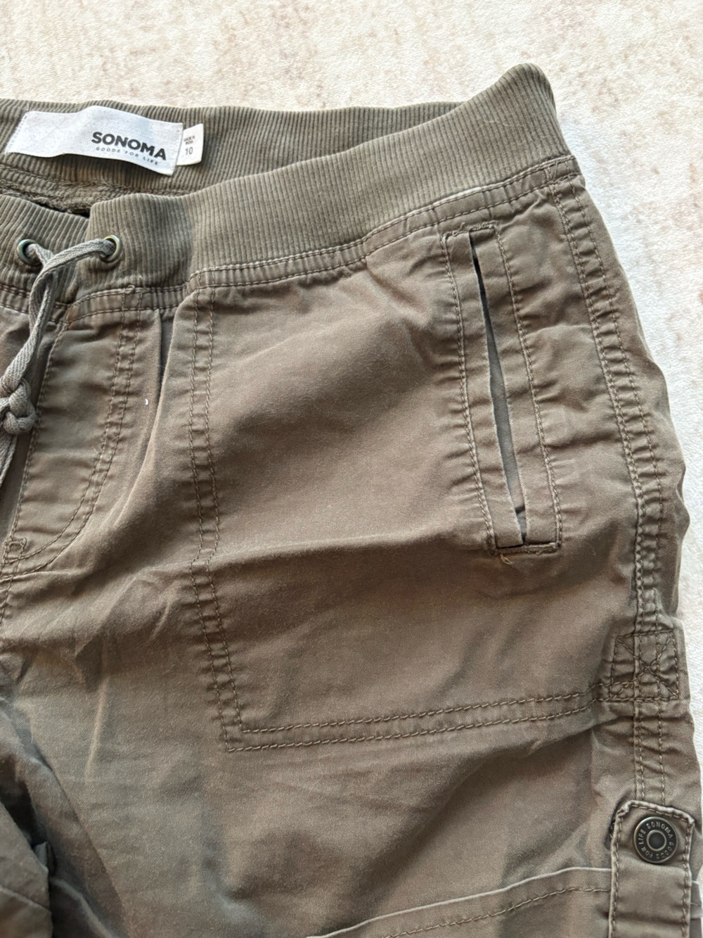 Sonoma Women’s Olive Green Drawstring Bermuda Shorts